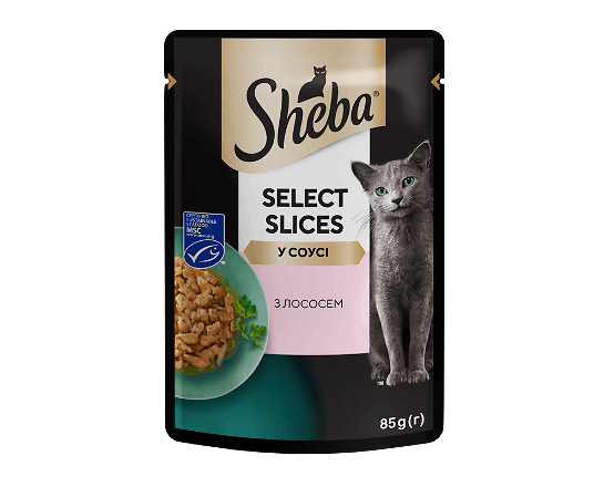 Корм для котів Sheba Black&Gold з лососем в соусі