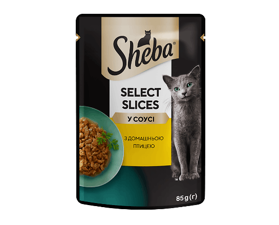 Корм для котів Sheba Black&Gold з домашньою птицею в соусі