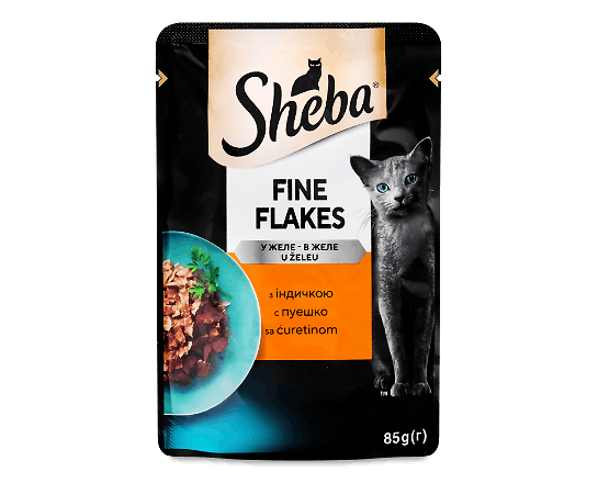 Корм для котів Sheba Black&Gold з індичкою в желе
