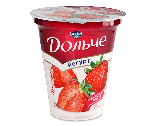 Йогурт «Дольче» з наповнювачем полуниця 3,2%