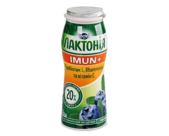 Напій кисломолочний йогуртний «Лактонія» Imun+ чорниця 1,5%