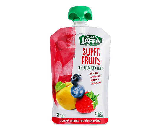 Смузі Jaffa з перетертих яблук, чорниці, чорноплідної горобини та малини