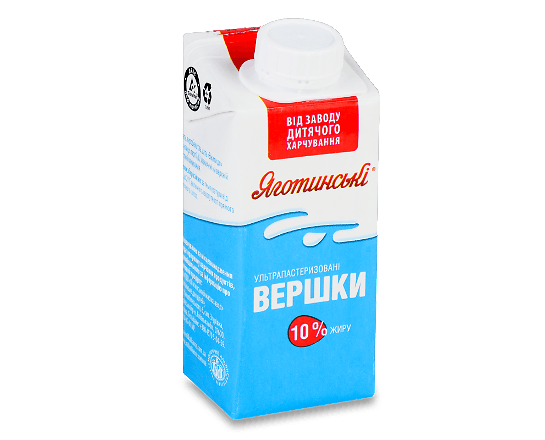 Вершки Яготинські 10% т/б