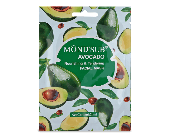 Маска для обличчя тканинна Mond'Sub авокадо живильна