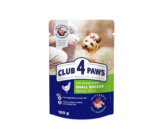 Корм для собак малих порід Club 4 Paws з куркою в желе