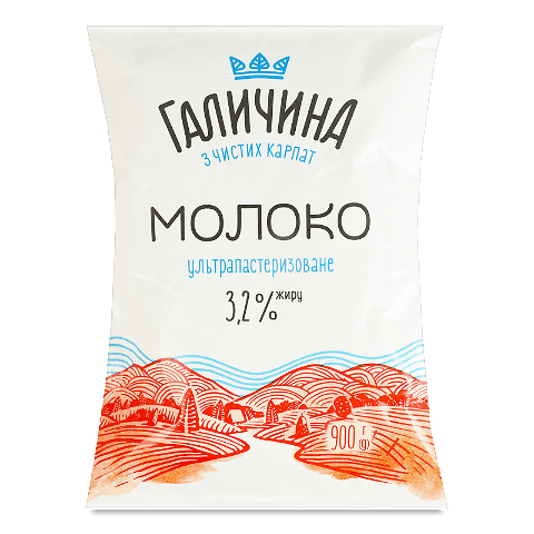 Молоко «Галичина» ультрапастеризоване 3,2%, т/ф