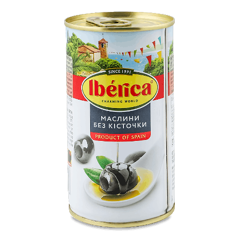Маслини Iberica чорні без кісточки