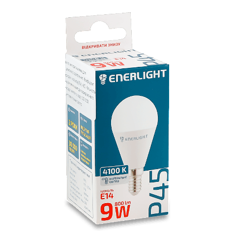 Лампа світлодіодна Enerlight P45 9 Вт 4100K E14