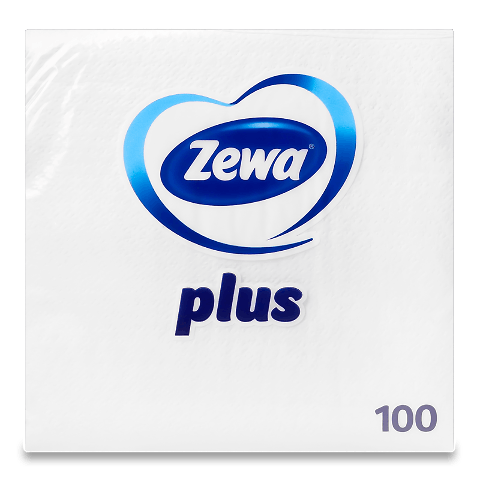 Серветки Zewa Plus білі 1-шарові