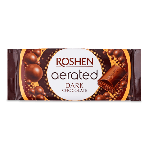 Шоколад екстрачорний Roshen пористий, 80г – купити в інтернет