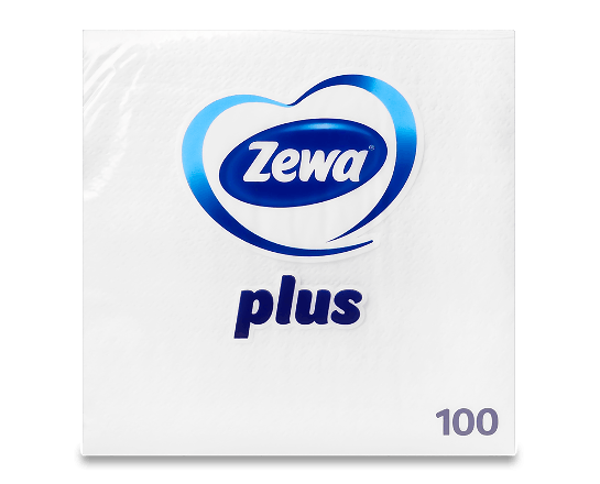 Серветки Zewa Plus білі 1-шарові
