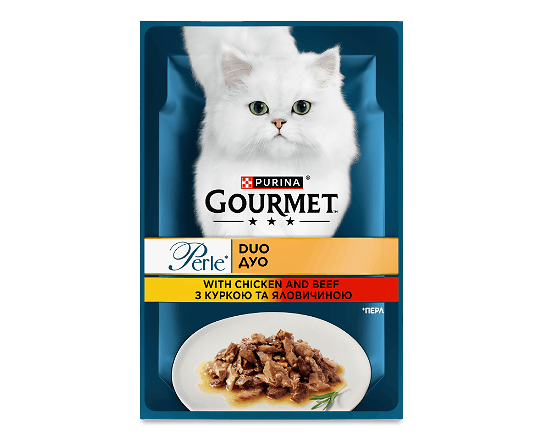 Корм для котів Gourmet Perle Duo курка-яловичина