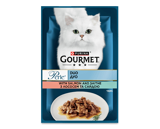 Корм для котів Gourmet Perle Duo з лососем та сайдою