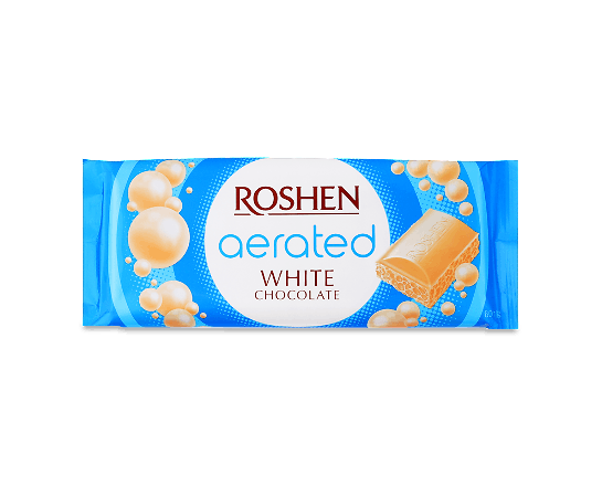Шоколад білий Roshen пористий