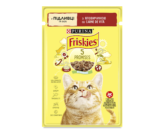 Корм для котів Friskies з яловичиною в соусі