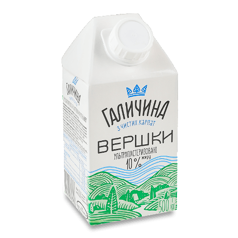 Вершки «Галичина» ультрапастеризовані 10%