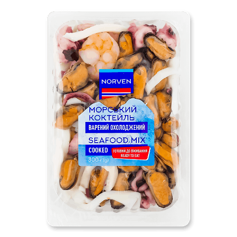 Мікс Norven з морепродуктів варений охолоджений, 400г – купити в