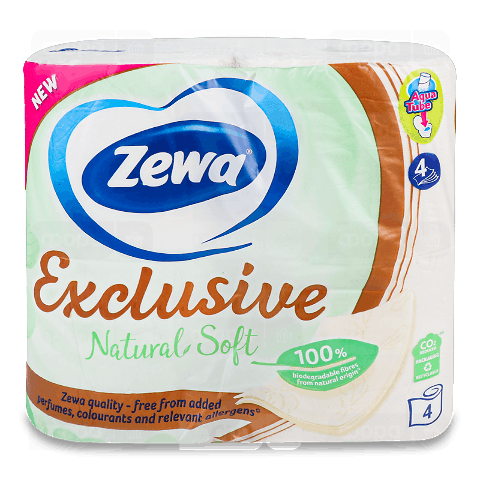 Папір туалетний Zewa Natural Soft 4-шаровий
