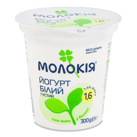 Йогурт «Молокія» білий густий 1,6%, стакан