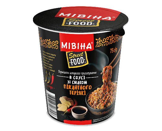 Вермішель «Мівіна» Street Food в соусі зі смаком теріякі гостра