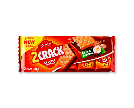 Крекер Roshen 2 CRACK з начинкою какао-горіх