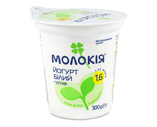 Йогурт «Молокія» білий густий 1,6%, стакан