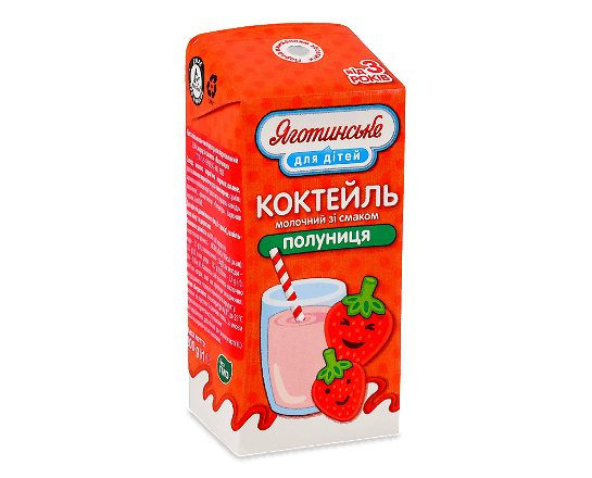 Коктейль молочний «Яготинський для дітей» полуниця 2,5%