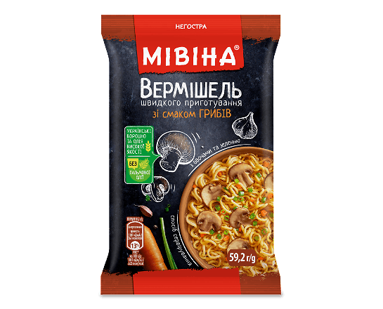 Вермішель «Мівіна» зі смаком грибів негостра