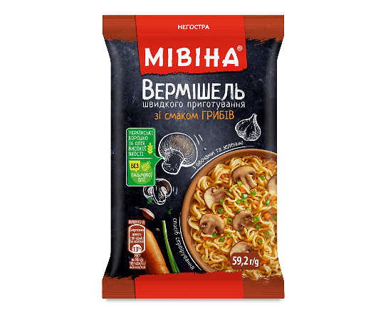 Вермішель «Мівіна» зі смаком грибів негостра