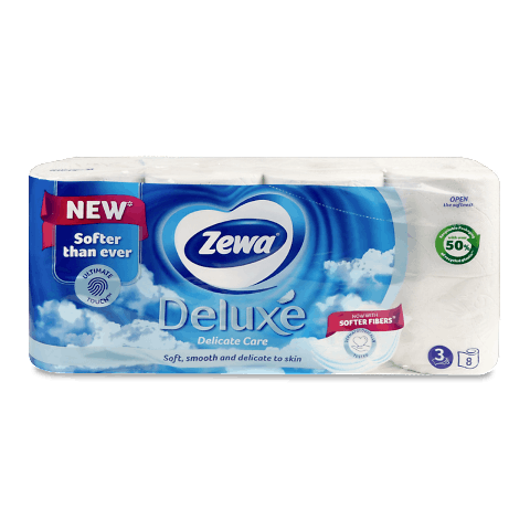 Папір туалетний Zewа Deluxe Delicate Care білий 3-шаровий