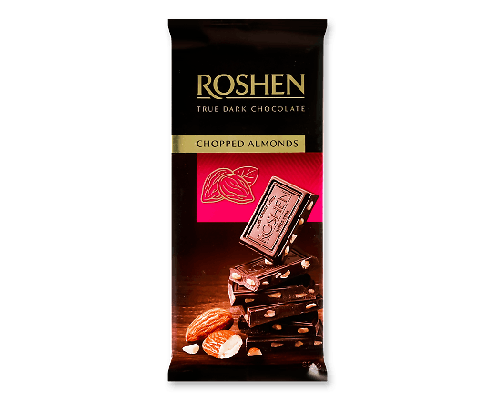 Шоколад чорний Roshen з підсоленим мигдалем