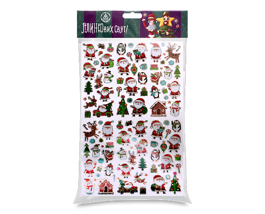 Наліпка на вікно Щасливих свят в асортименті D-1