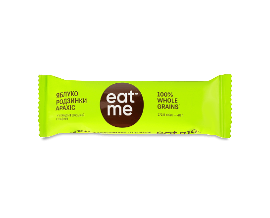 Батончик EatMe родзинки-яблуко-арахіс-злаки