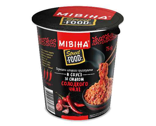 Вермішель «Мівіна» Street food з соусом солодкий чилі, стакан