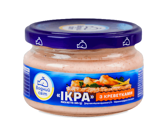 Ікра скандинавських риб Водний світ з креветками