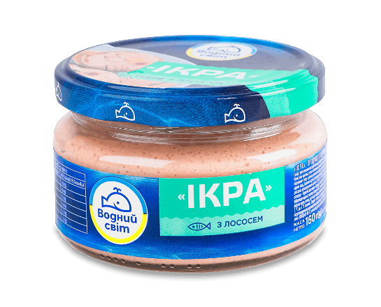 Ікра скандинавських риб Водний світ зі шматочками лосося