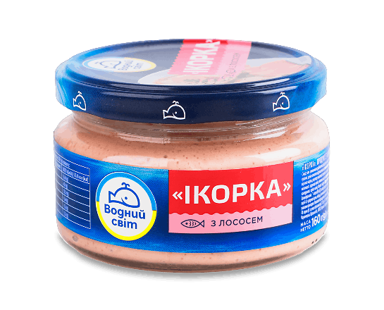 Паста Водний світ з ікри скандинавських риб зі шматочками лосося