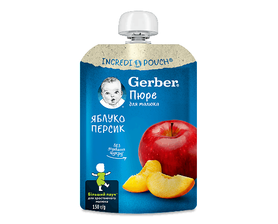 Пюре Gerber з яблук та персиків