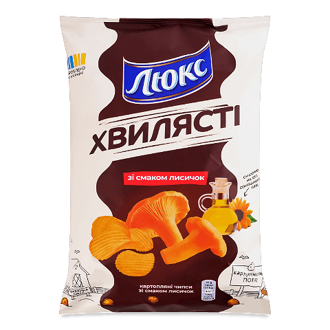 Чипси Люкс хвилясті зі смаком лисичок
