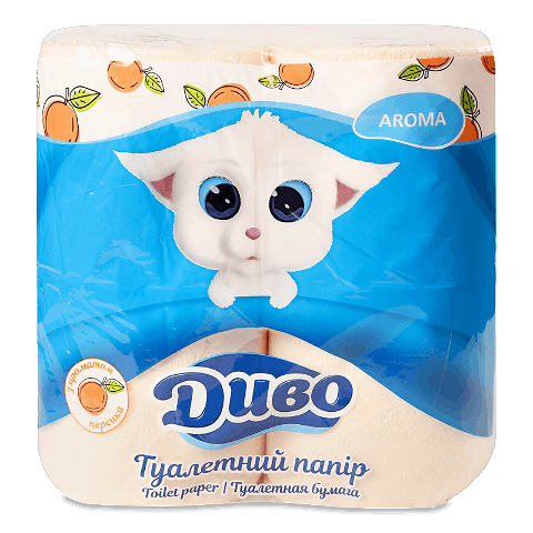 Папір туалетний «Диво» Aroma персик 2-шаровий