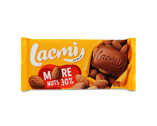 Шоколад молочний Roshen Lacmi з цілим мигдалем