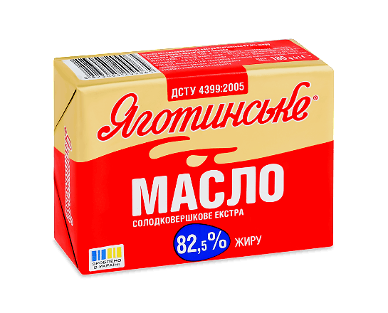 Масло солодковершкове «Яготинське» екстра 82,5%