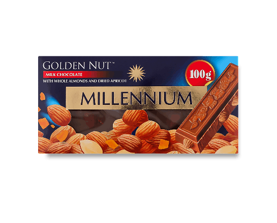 Шоколад молочний Millennium Golden Nut мигдаль-курага