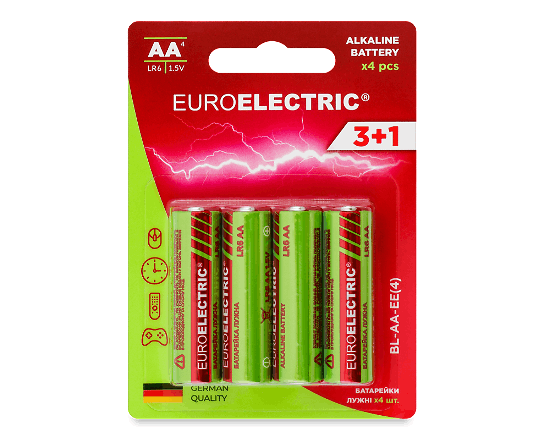 Батарейки лужні Euroelectric  АА 1.5V LR6 4 шт./уп.