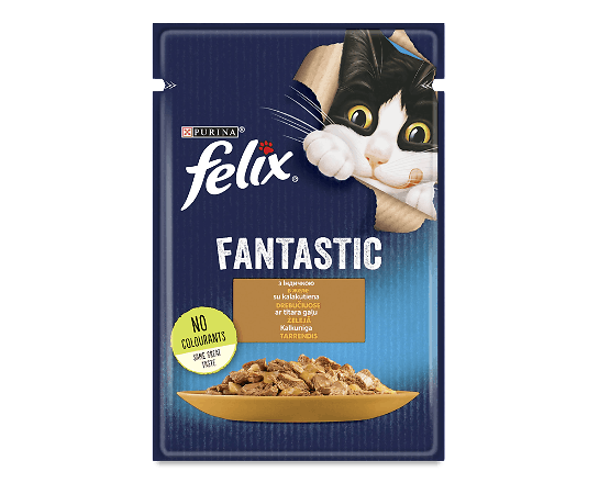 Корм для котів Felix Fantastic з індичкою в желе