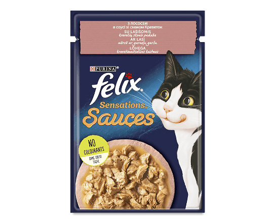 Корм для котів Felix Jellies Sensations з лососем і креветками