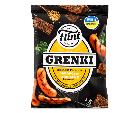 Грінки Flint житні зі смаком «Баварські ковбаски»