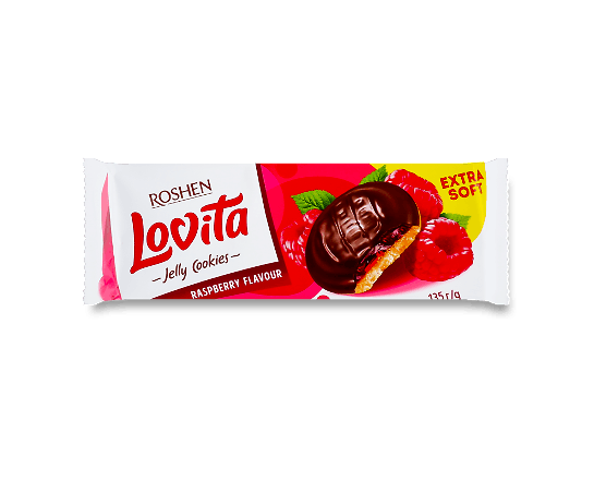Печиво Roshen Lovita Jelly Cookies зі смаком малини