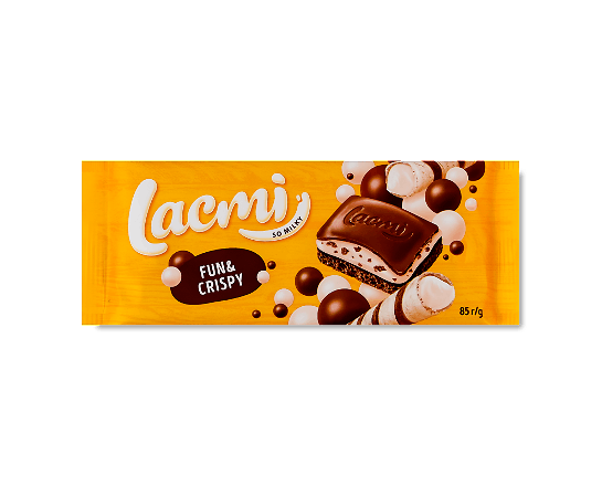 Шоколад молочний Roshen Lacmi Bubble Crisp пористий