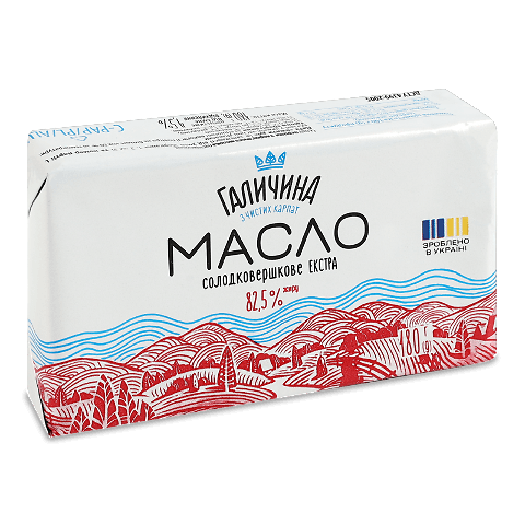 Масло солодковершкове «Галичина» 82,5%
